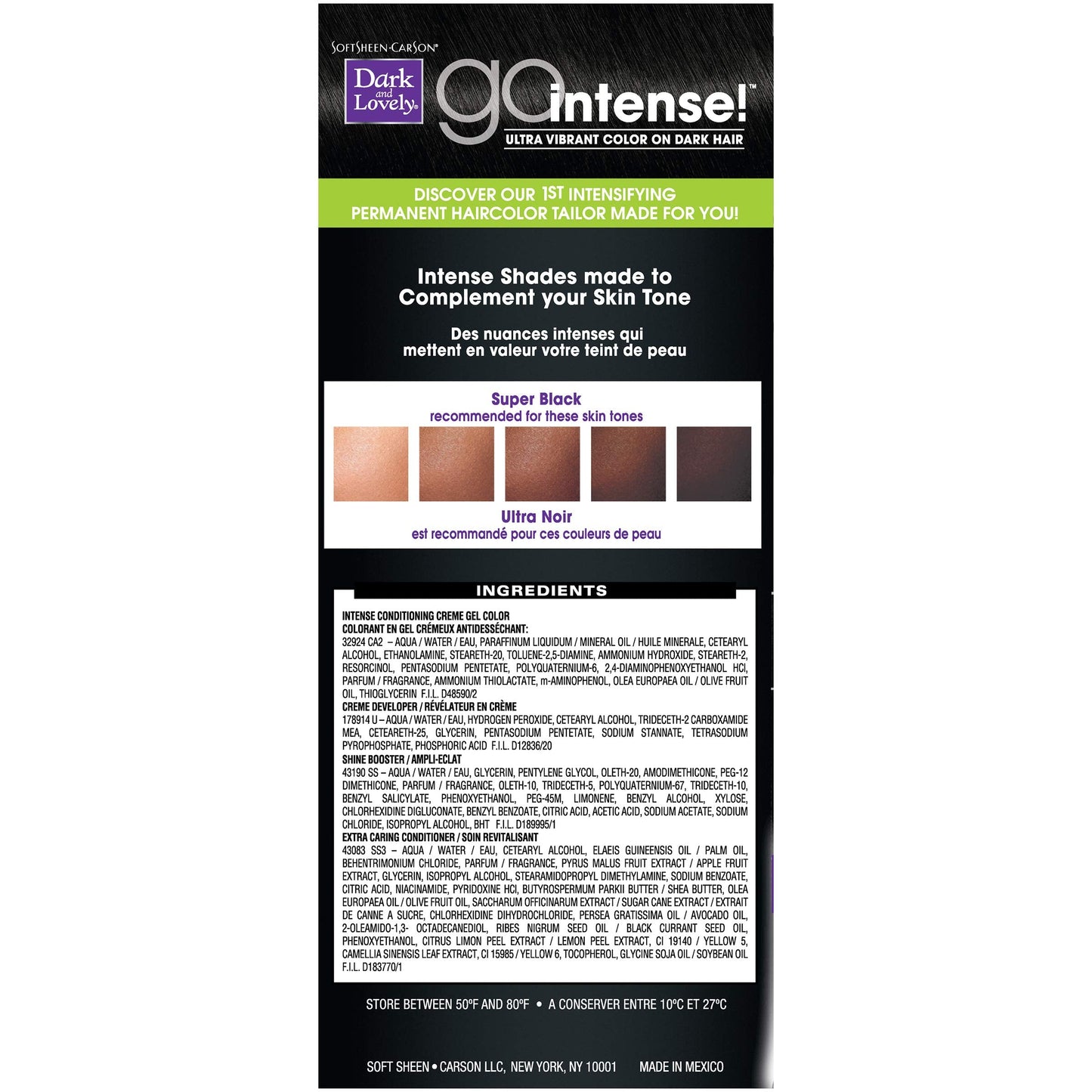 SoftSheen-Carson Dark and Lovely Go Intense Ultra Vibrant Color on Dark Hair, Super Black 1 (Packaging May Vary) Beauty & Personal Care SoftSheen