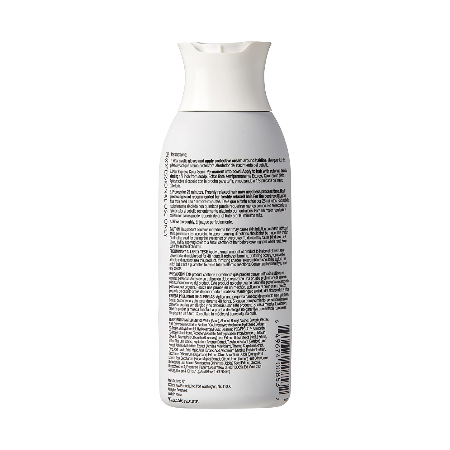 Kiss Express Semi-Permanent Hair Color 100mL (3.5 US fl.oz) (1 PACK, Dark Warm Brown) Beauty & Personal Care KISS