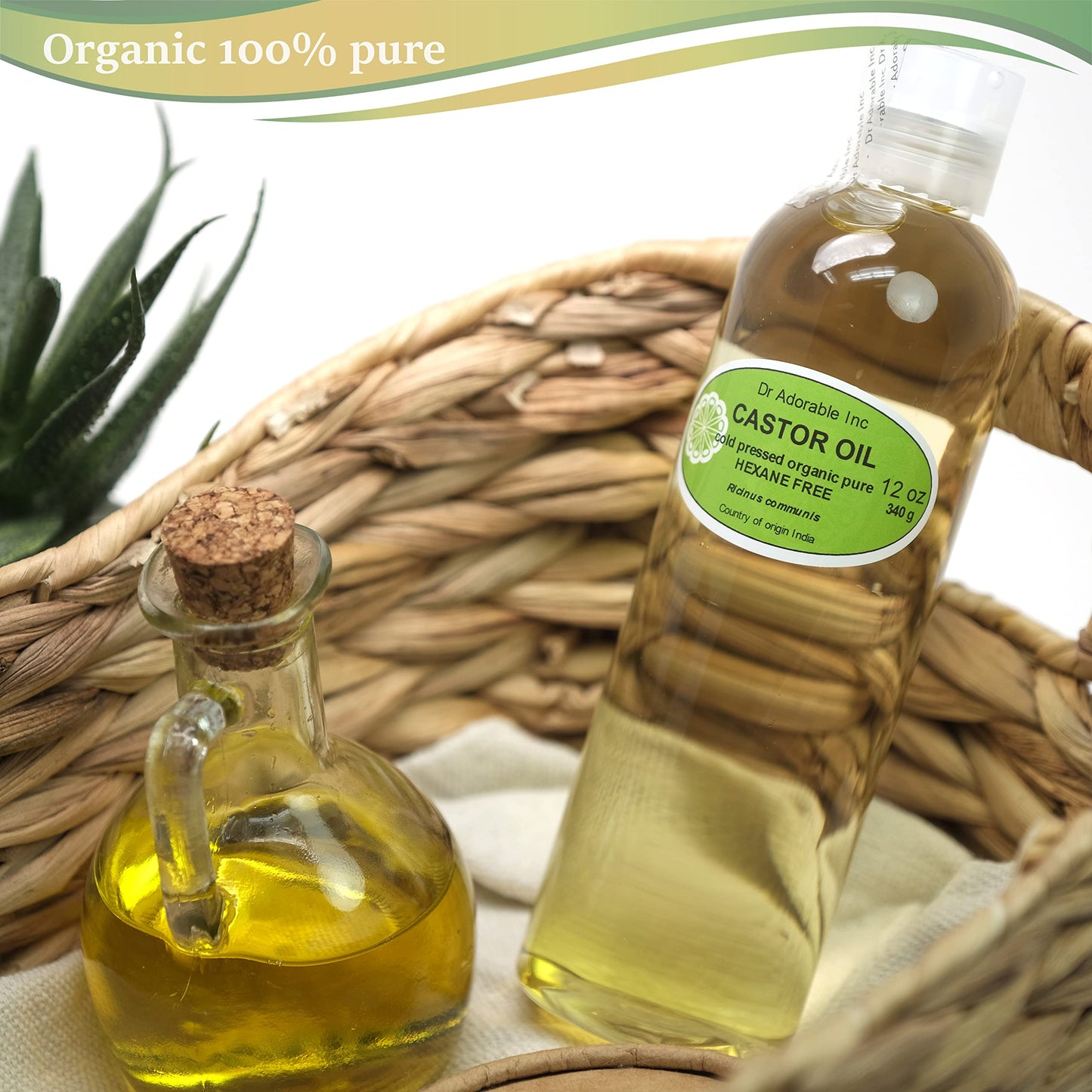 Dr Adorable - 12 Oz - Premium Castor Oil - 100% Pure Natural Organic Cold Pressed Virgin Beauty & Personal Care Dr Adorable