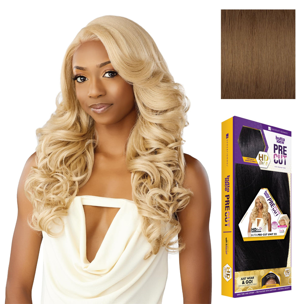 Sensationnel Butta Lace Precut Wig-Unit 22, MUSHROOMBROWN