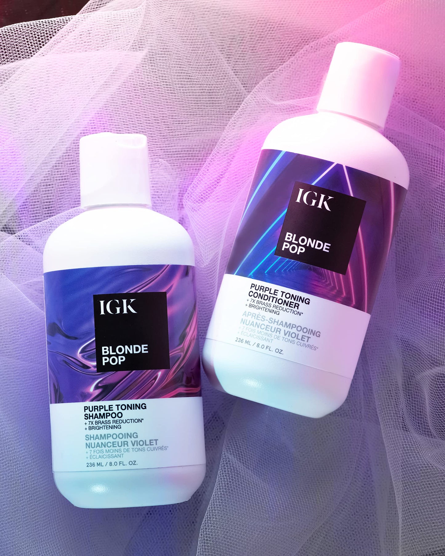 IGK BLONDE POP Shampoo & Conditioner Tandem Packette | Brighten + Neutralize Brass | Vegan + Cruelty Free | 0.46 Oz Beauty & Personal Care IGK