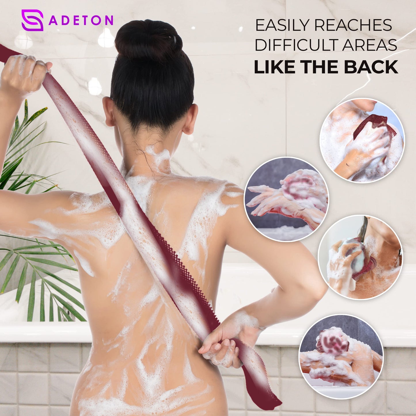 Adeton African Net Sponge, Authentic, Real, Black Owned, Exfoliating Bath Wash Cloth, Net Sponge, Body Exfoliator, Sapo, Shower Bath Accessories, Back Beauty & Personal Care ADETON
