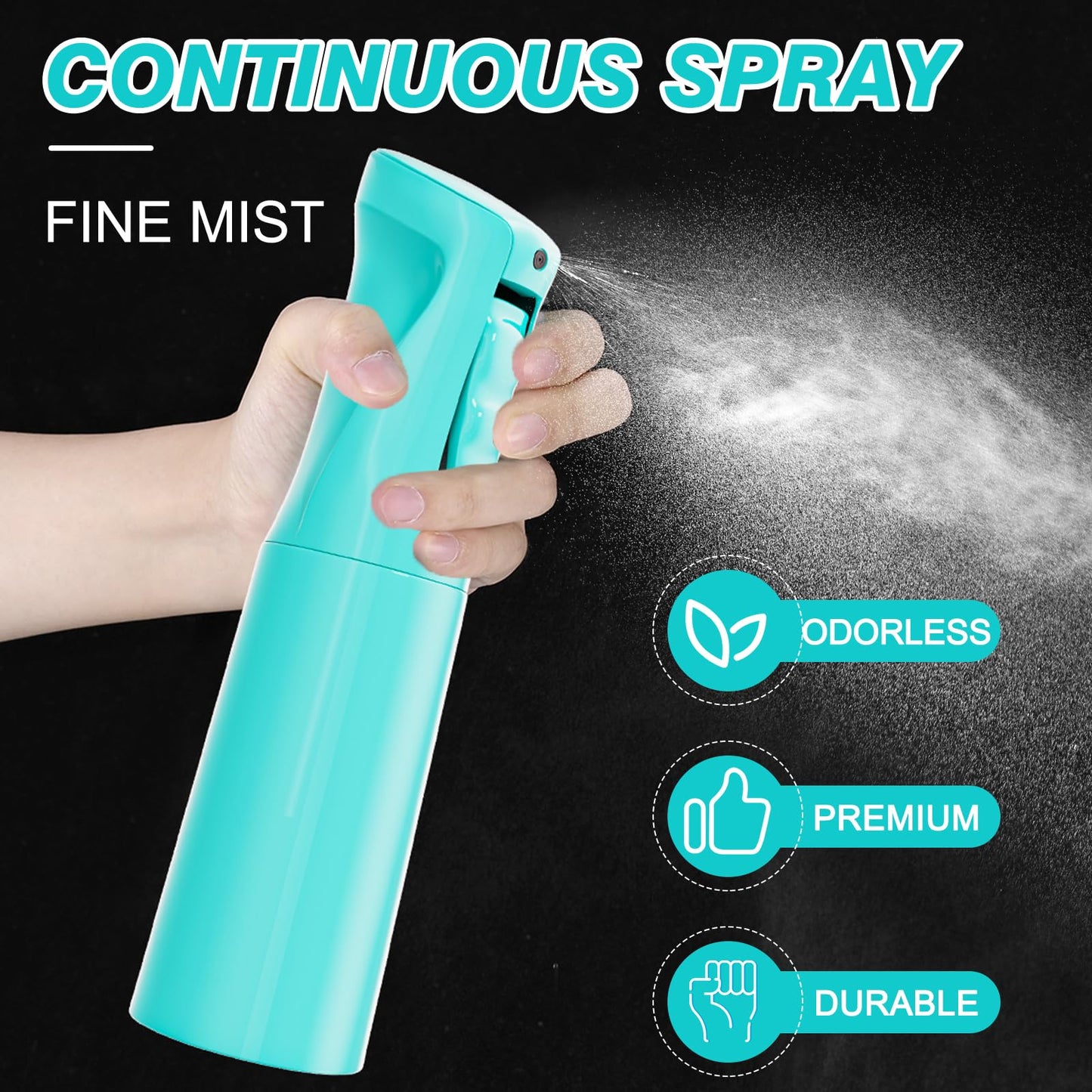 IMPORX Continuous Spray Bottle for Hair 2 Pack (10.1oz/300ml) Cyan Beauty and Personal Care IMPORX