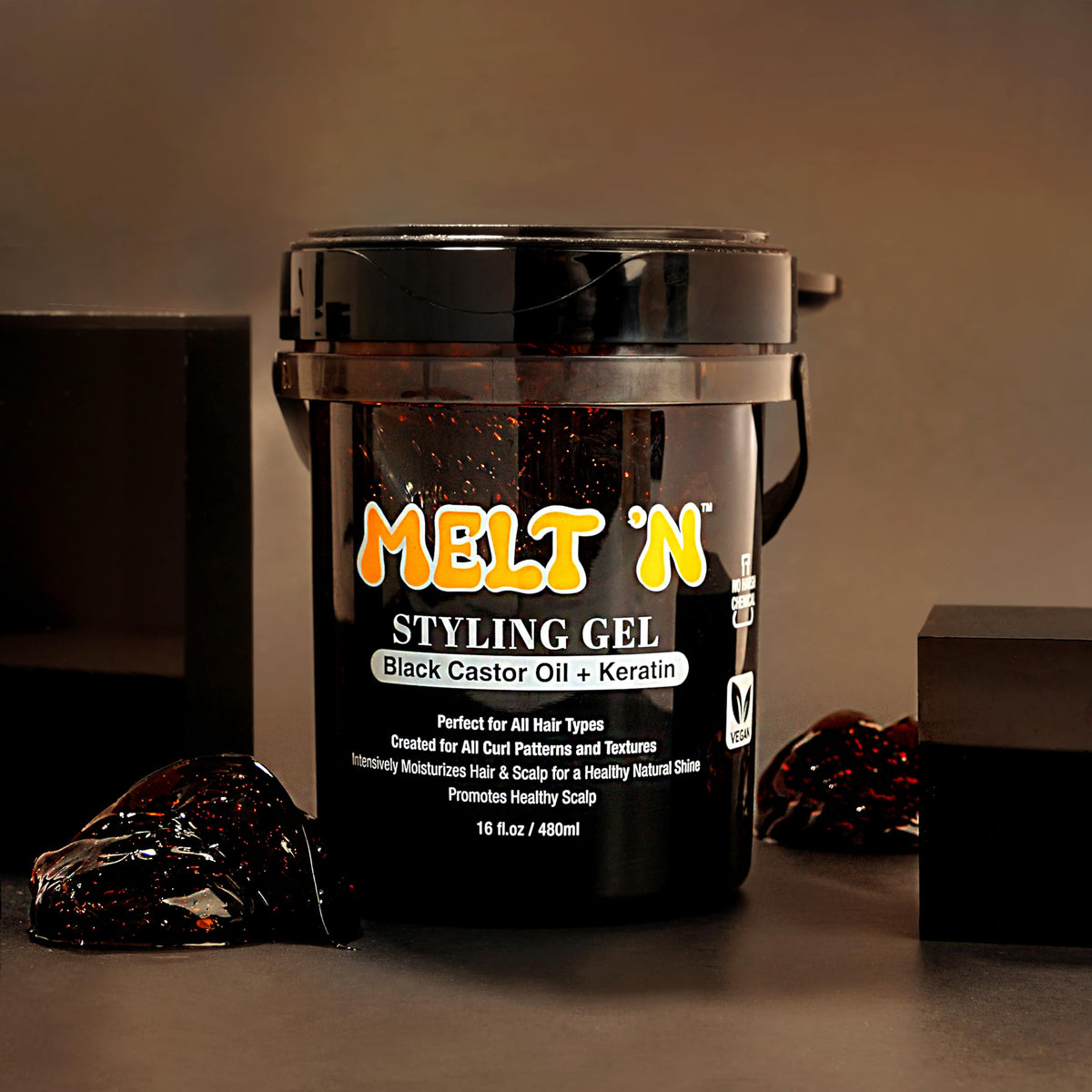 EBIN NEW YORK Melt'n Styling Gel Keratin and Black Castor Oil 82oz - Gives High Shine and Provides a Soothing and Calming Effect, Strong Hold Styling,