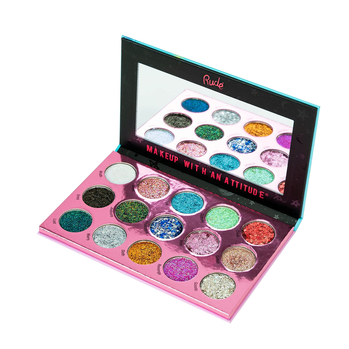 Sin of Glittony Glitter Palette by Rude Cosmetics for Women - 0.634 oz Eye Shadow Beauty & Personal Care RUDE