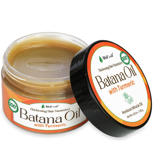 Well's Oil Batana Oil with Turmeric Extract | Made with Batana Oil | Plant-Derived Ingredients | Nourishes & Conditions Hair (4.23 oz / 119 g) Beauty & Personal Care Well's Oil