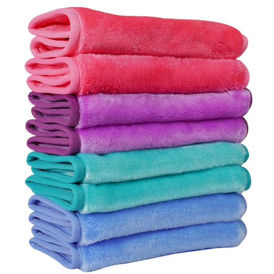 Nugilla Makeup Remover Cloths, 8 Packs Makeup Remover Towels Reusable Face Wash Cloth, Soft Microfiber Face Cloth for Women Beauty and Personal Care NUGILLA Default Title