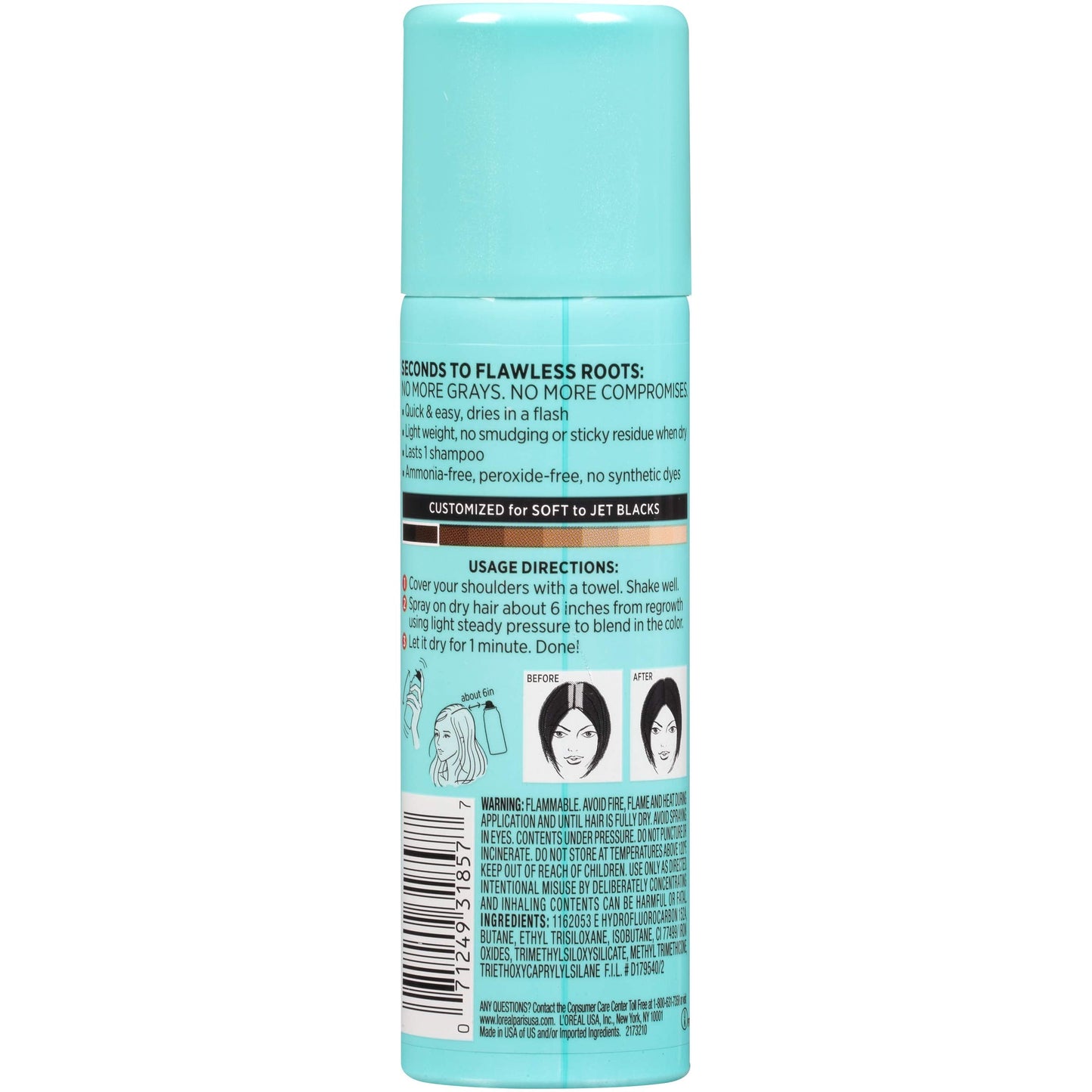 Loreal Root Cover Up Spray Black 2 Ounce (59ml) (3 Pack) Beauty & Personal Care L'Oreal Paris