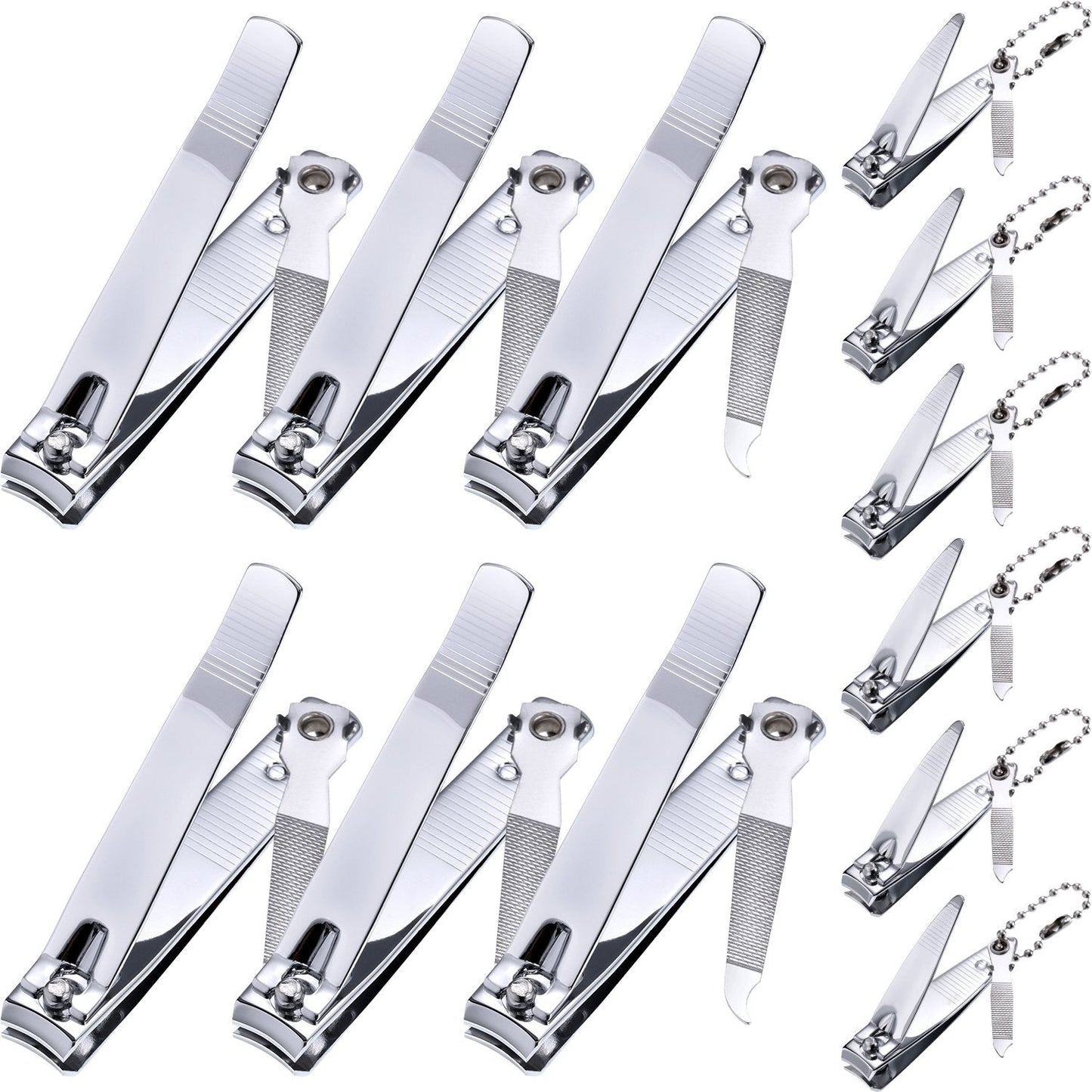 Bememo 12 Pieces Stainless Nail Clippers Set Fingernail and Toenail Clippers Nail Cutter Tool Set for Men and Women(Silver) Beauty & Personal Care Bememo