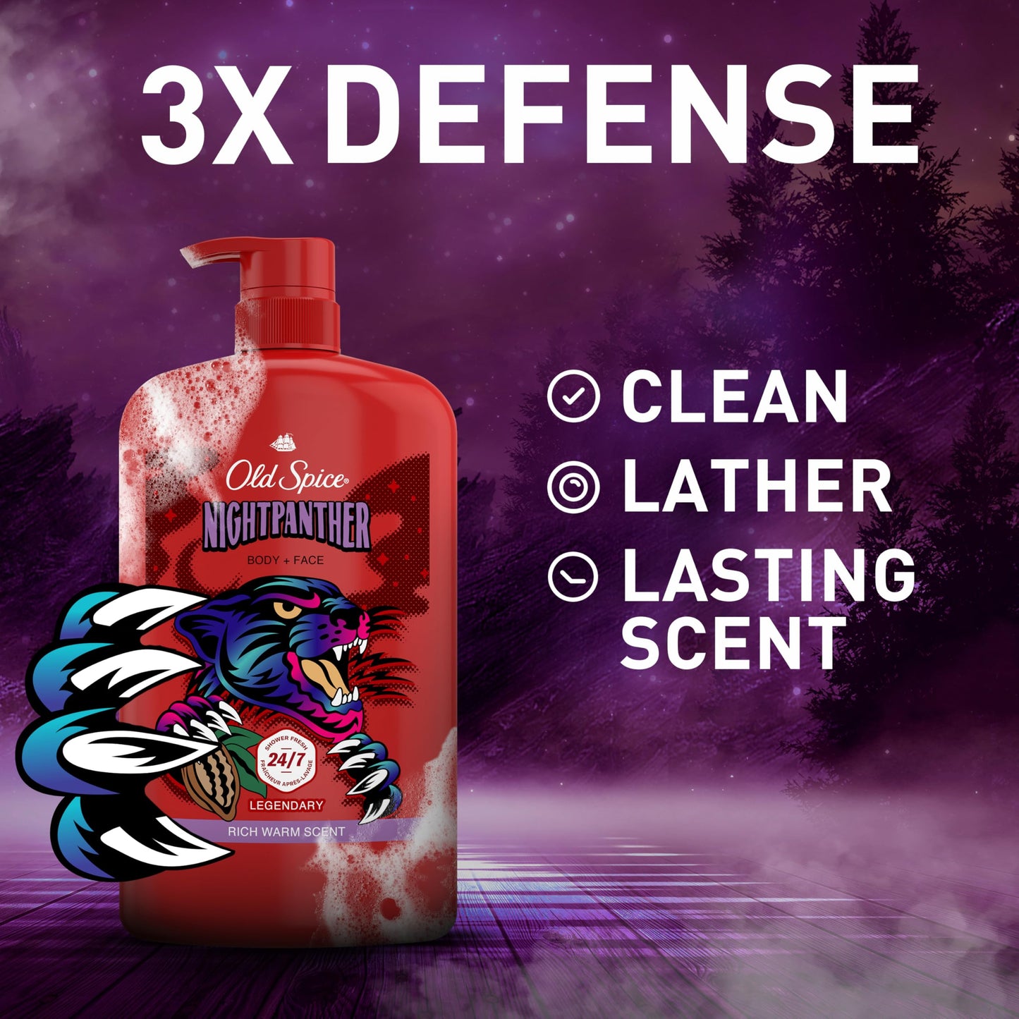 Old Spice Cleansing Body Wash for Men, 3X Defense, 24/7 Shower Fresh with Lasting Scent, 2 in 1 Body and Face Wash, Daily Men’s Wash and Shower Gel Beauty & Personal Care Old Spice