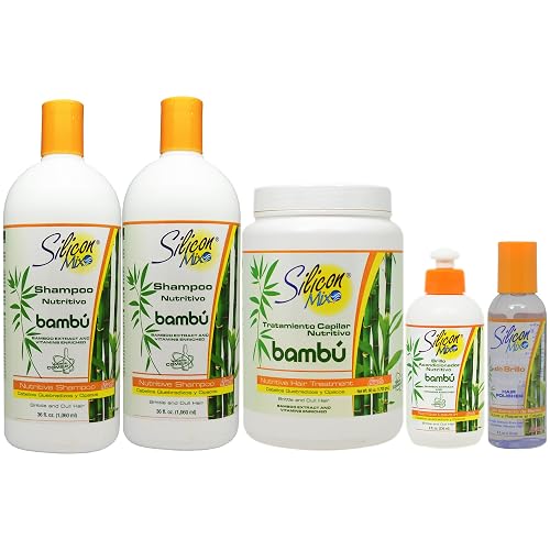 Silicon Mix Bambu Shampoo 36oz (Pack of 2) & Treatment 60oz & Leave-in 8oz & Polisher 4oz "Set" Beauty & Personal Care Silicon Mix