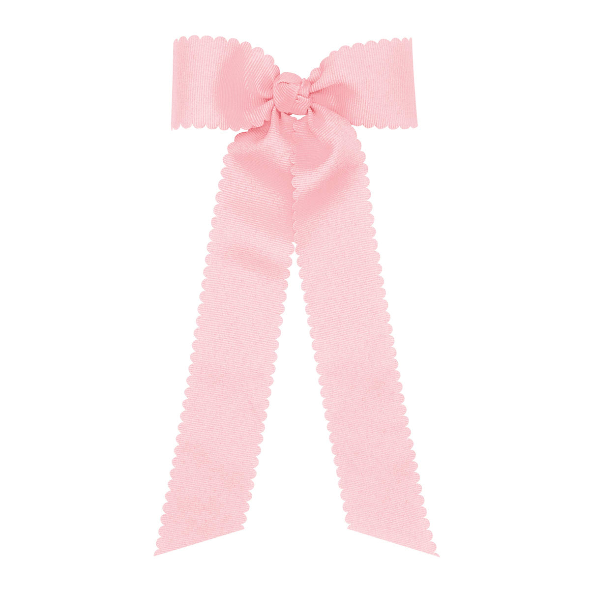 Wee Ones Medium Grosgrain Bowtie with scalloped edge, knot wrap and streamer tails 9"