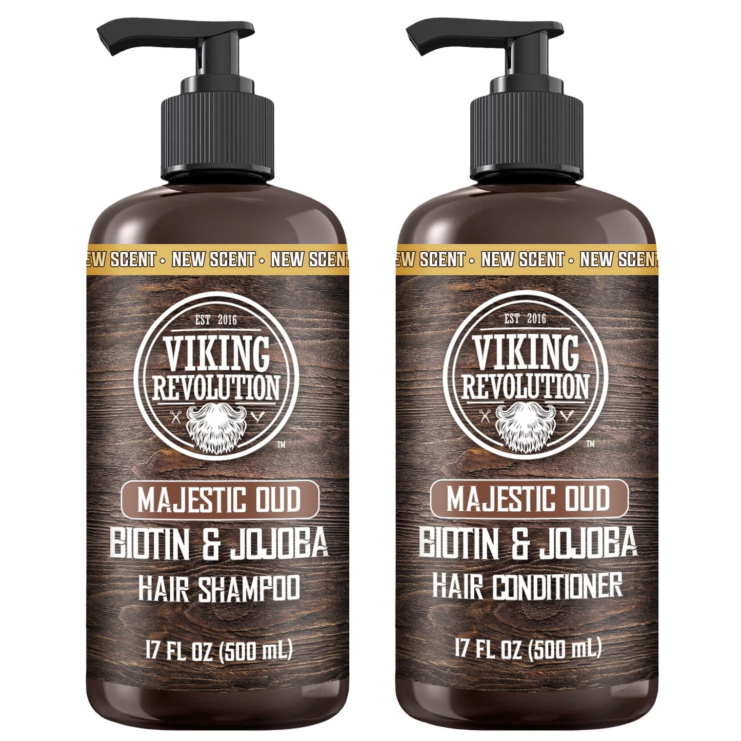 Viking Revolution Majestic Oud Mens Shampoo and Conditioner Set with Biotin and Jojoba Oil - Natural Hair Shampoo and Hair Conditioner for Men Beauty & Personal Care Viking Revolution