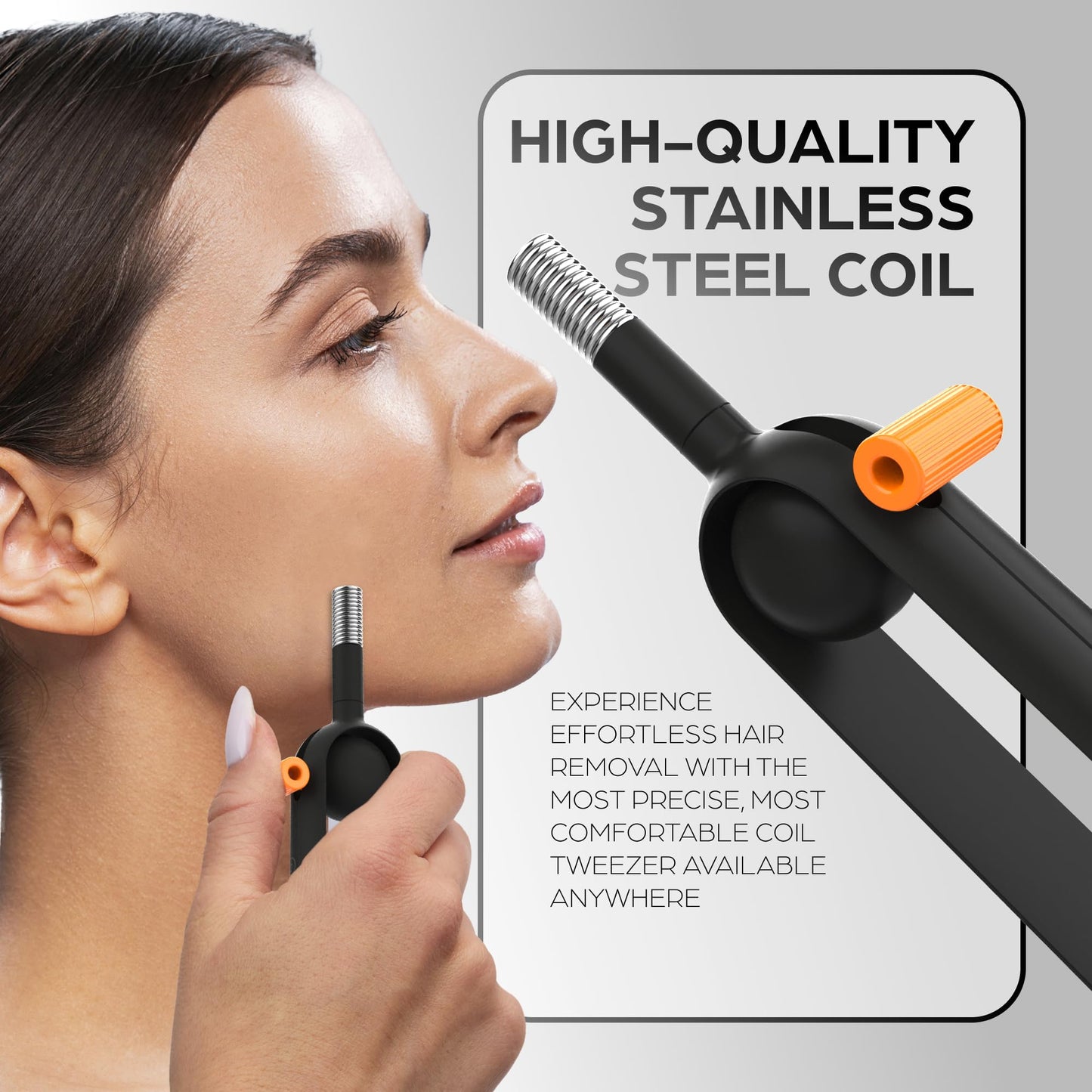 Epilady Precision Coil Tweezer, Manual Facial Hair Remover for Women, Stainless Steel Spring Hair Removal Tool for Upper Lip, Chin & Face, Ergonomic Beauty and Personal Care Epilady