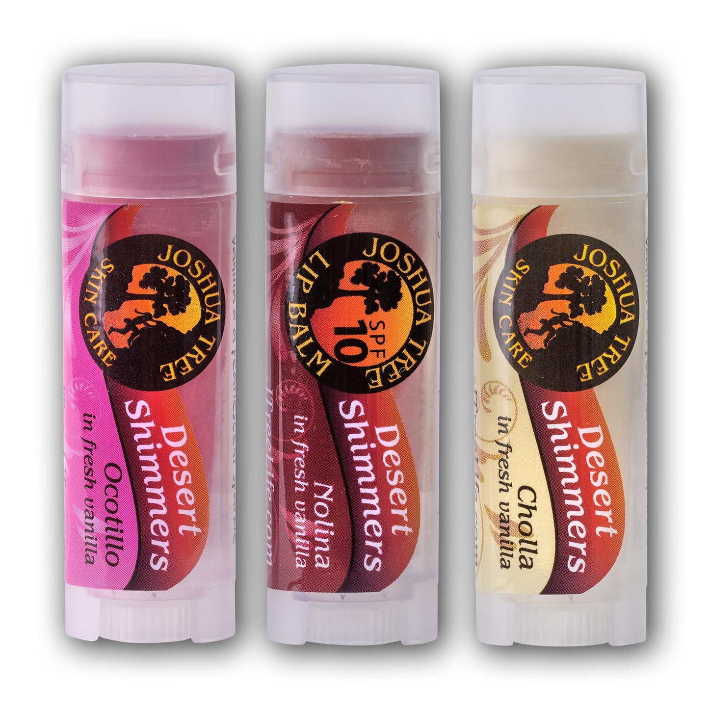 Joshua Tree Organic Lip Balm - Desert Shimmer Trio Gift Set (Cholla, Ocotillo and Nolina) Beauty & Personal Care JOSHUA TREE