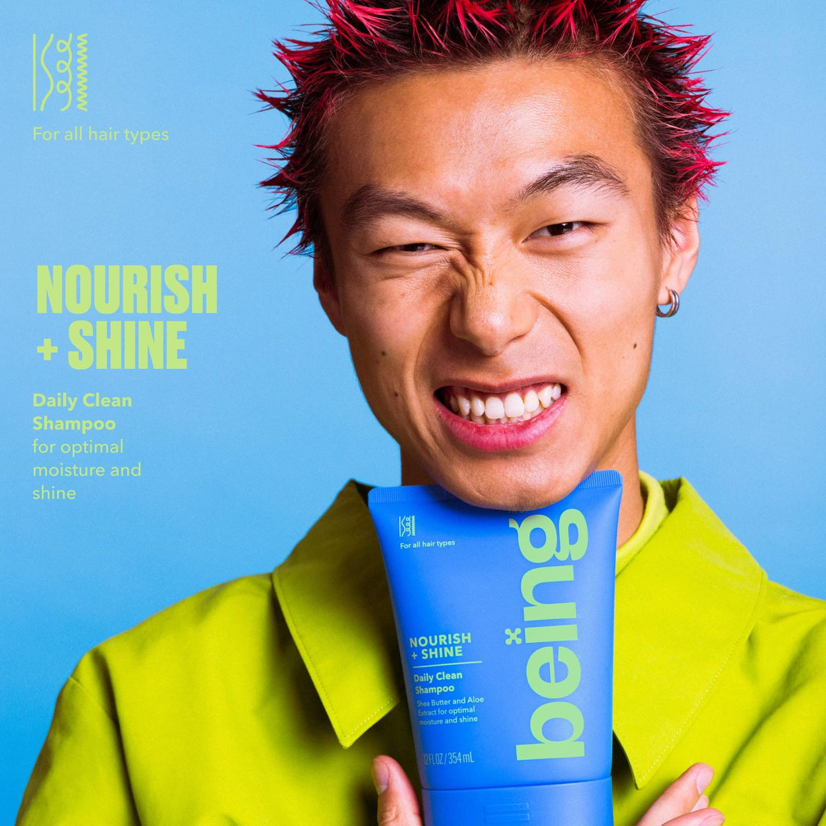 being NOURISH + SHINE Daily Clean Shampoo with Shea Butter and Aloe Extract, 12 fl oz