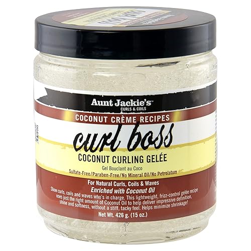 Aunt Jackie's Coconut Crème Recipes Curl Boss Coconut Curling Hair Gel for Natural Curls, Coils and Waves, 15 oz Beauty & Personal Care Aunt Jackie's