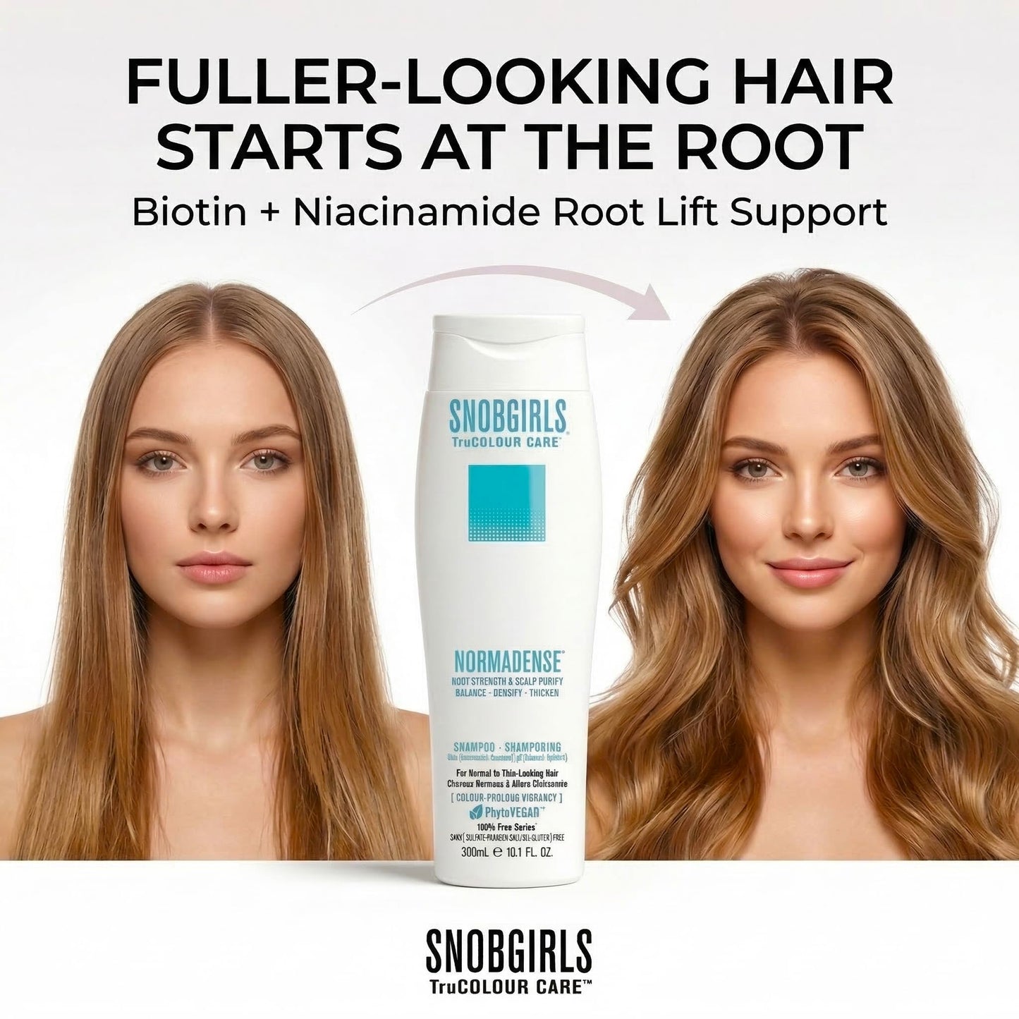 SNOBGIRLS NORMADENSE 2 Vegan Biotin Shampoo and Conditioner Set for Dry, Fine Hair. Strengthening Shampoo and Conditioner set with Argan Oil Beauty & Personal Care SNOB GIRLS