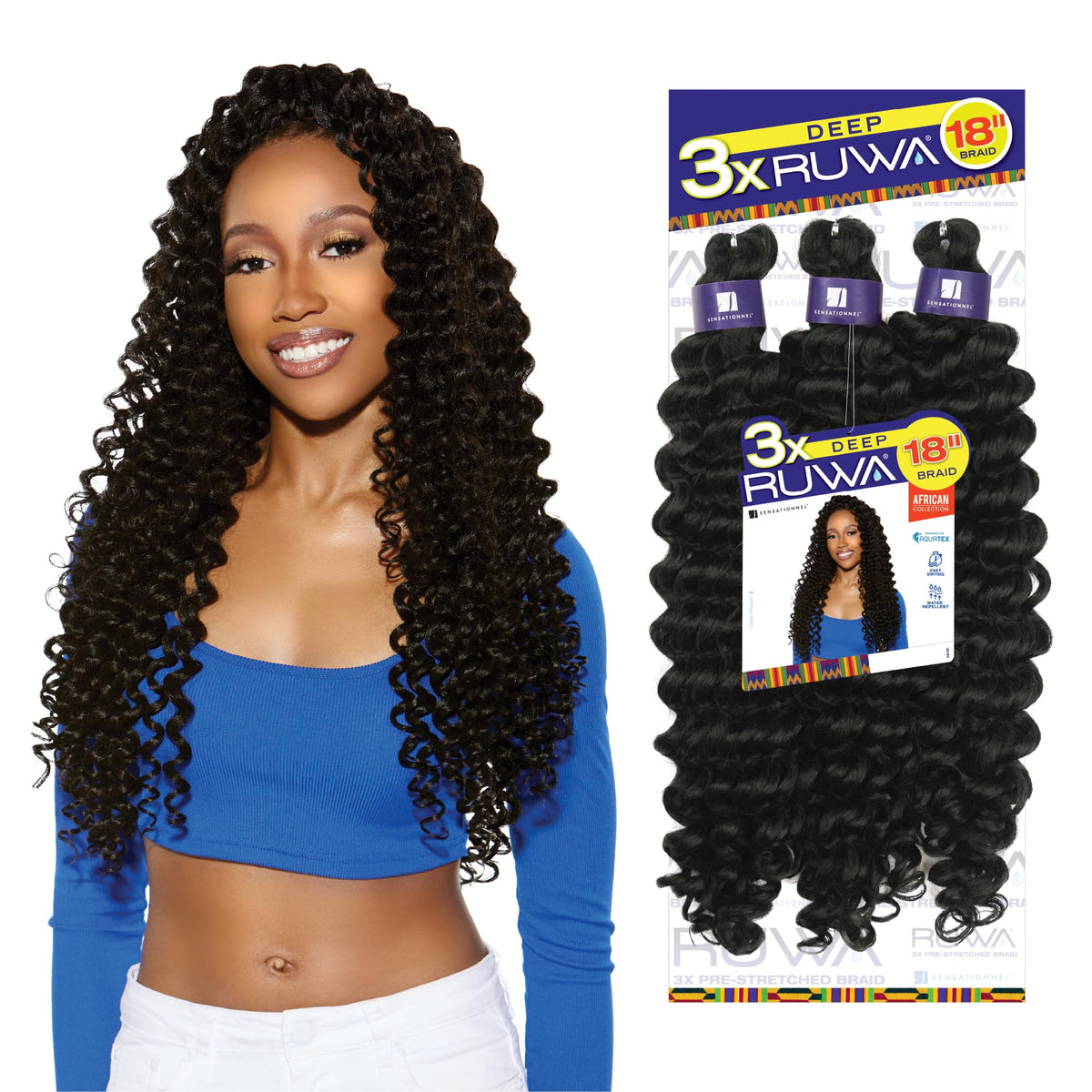 Sensationnel Ruwa Prestretched Braiding Hair-3X Deep 18in,1pk 613 BLONDE