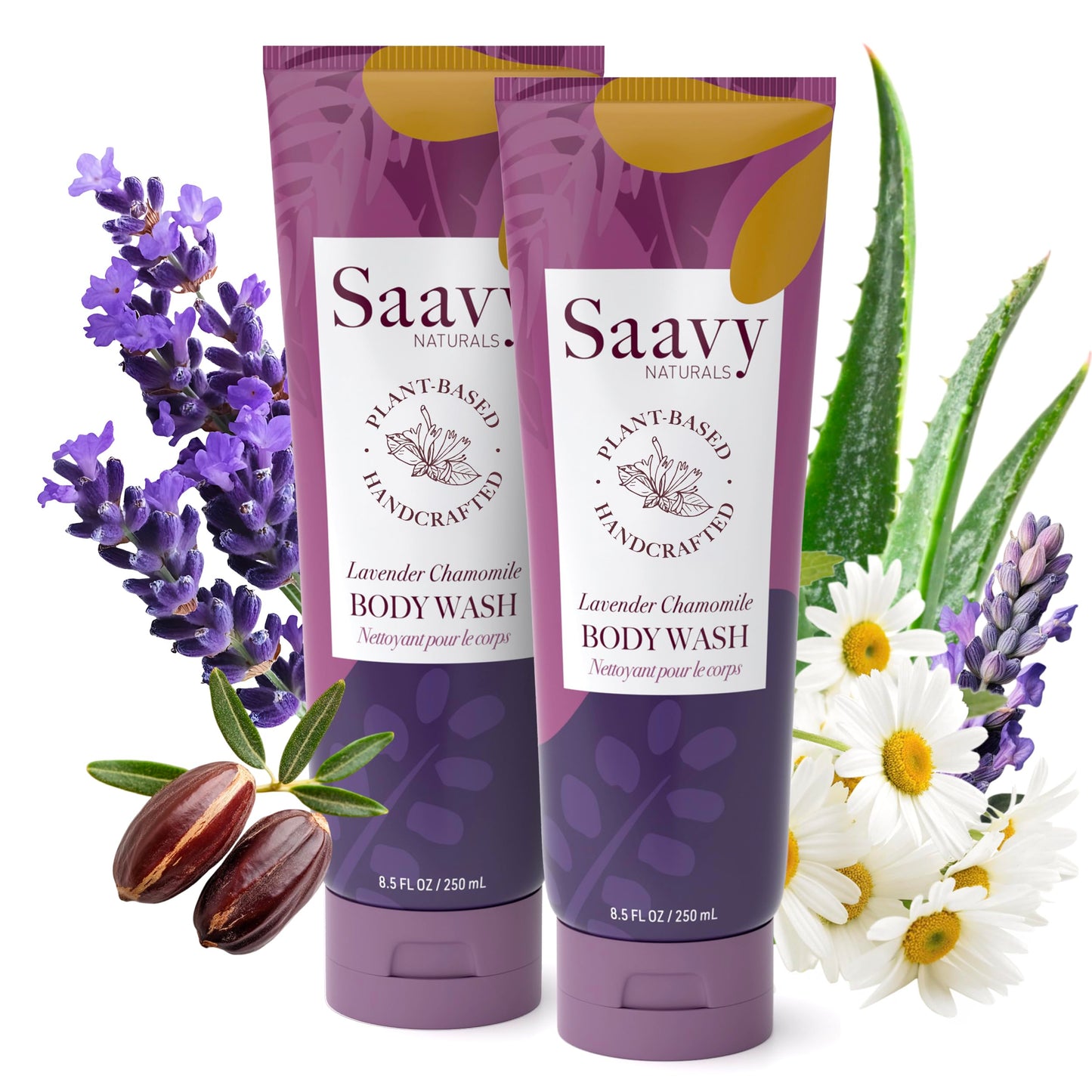 Saavy Naturals Moisturizing Body Wash for Sensitive Skin - Plant-Based & Pure with Coconut Oil, Shea Butter & Aloe Vera - Paraben-Free, Cruelty-Free Beauty & Personal Care Saavy Naturals