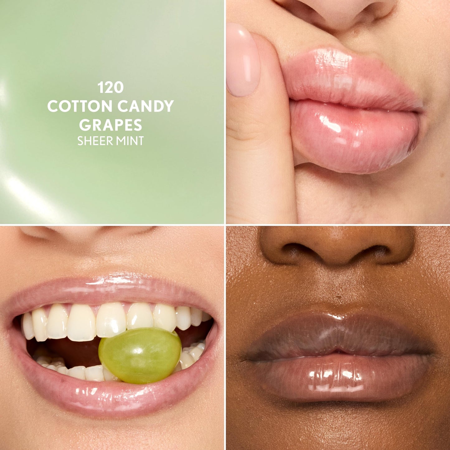COVERGIRL Clean Fresh Squishy Glaze™ Lip Butter Balm, Flavored, Non-Sticky, with Vitamin E & Shea Butter - 120 Cotton Candy Grapes (Sheer Mint) Beauty and Personal Care COVERGIRL
