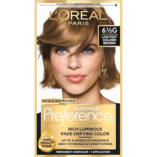 L'Oreal Paris Superior Preference Fade-Defying + Shine Permanent Hair Color, 6.5G Lightest Golden Brown, Pack of 1, Hair Dye Beauty & Personal Care L'Oreal Paris