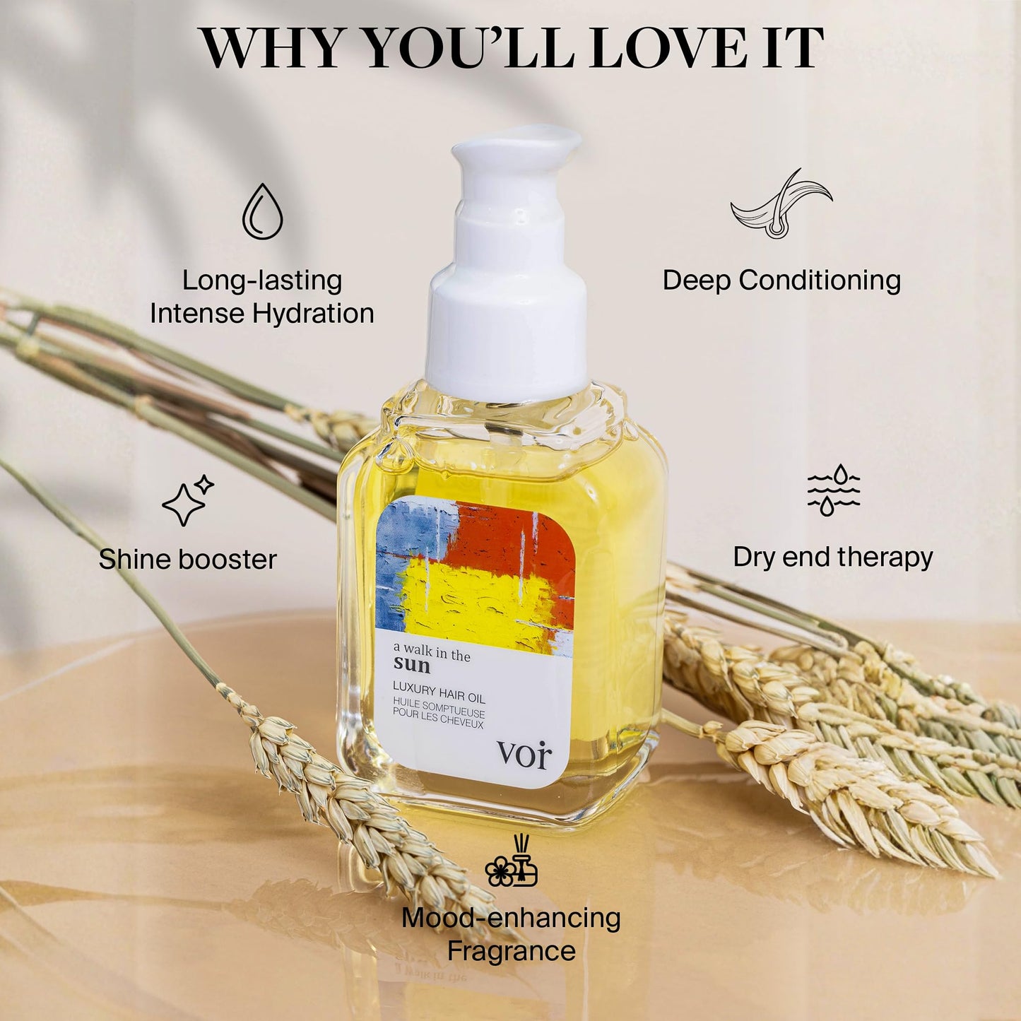 Voir Haircare Luxury Hair Oil - Deep Hydration for Dry, Damaged Hair - Smooths Frizz, Adds Shine & Locks in Moisture - Lightweight with Rosehip Beauty & Personal Care Voir Haircare