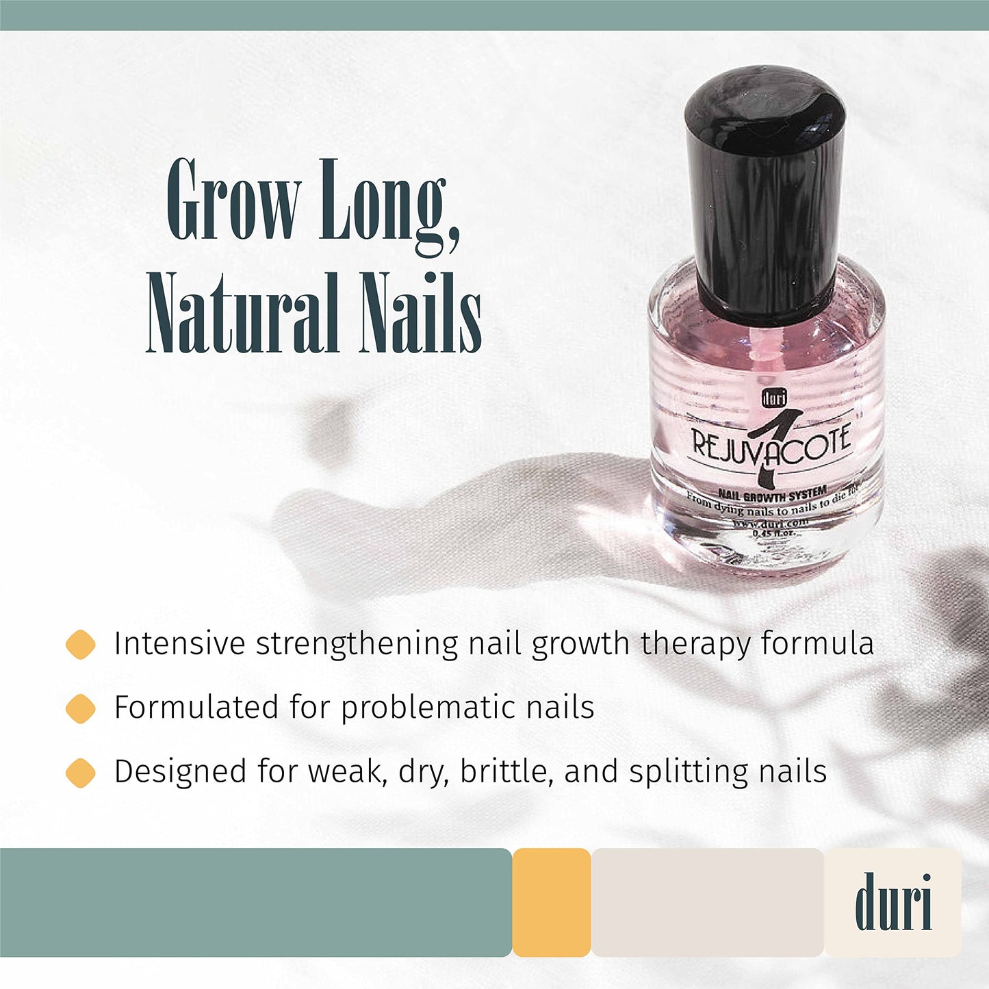 duri Rejuvacote 1 Nail Strengthener, Maximum Effect Formula, For brittle, weak, or post-damage nails (Pack of 3-0.45 fl. oz. each) Beauty & Personal Care duri