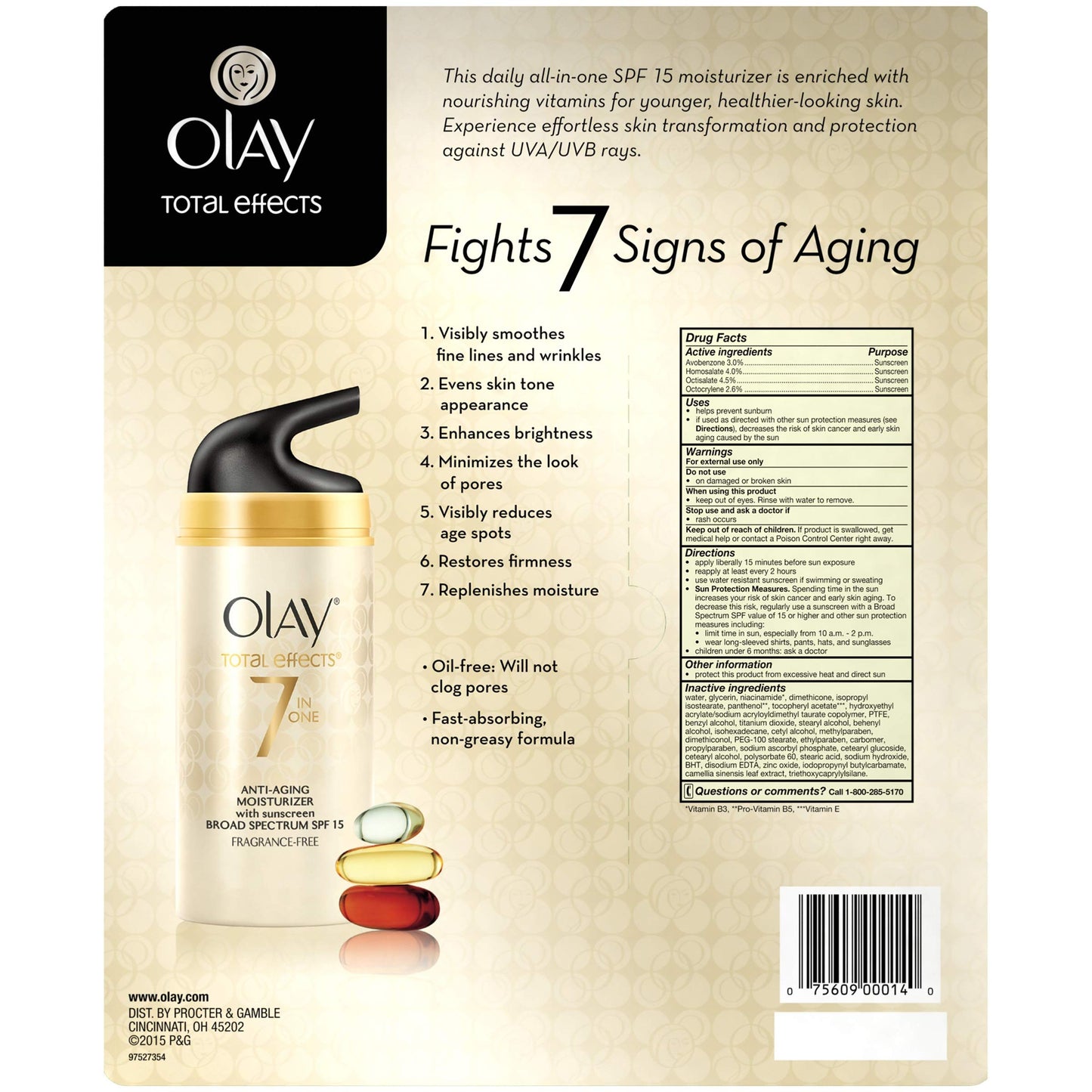 Olay Total Effects 7-in-1 Anti-aging UV Moisturizer Beauty & Personal Care Olay