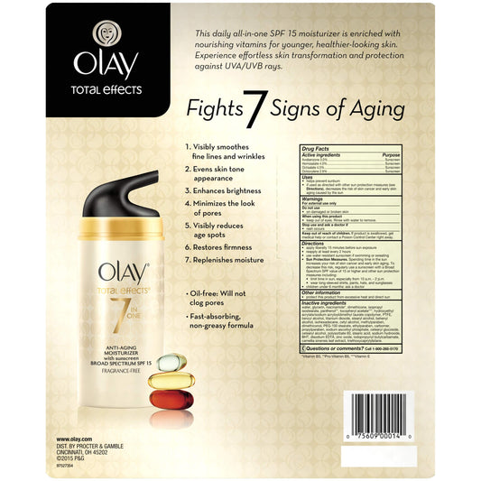 Olay Total Effects 7-in-1 Anti-aging UV Moisturizer Beauty & Personal Care Olay