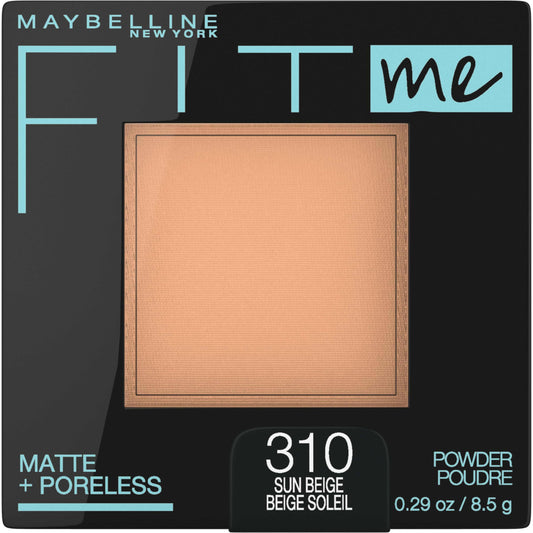 Maybelline Fit Me Matte + Poreless Pressed Face Powder Makeup & Setting Powder, Sun Beige, 1 Count Beauty & Personal Care MAYBELLINE
