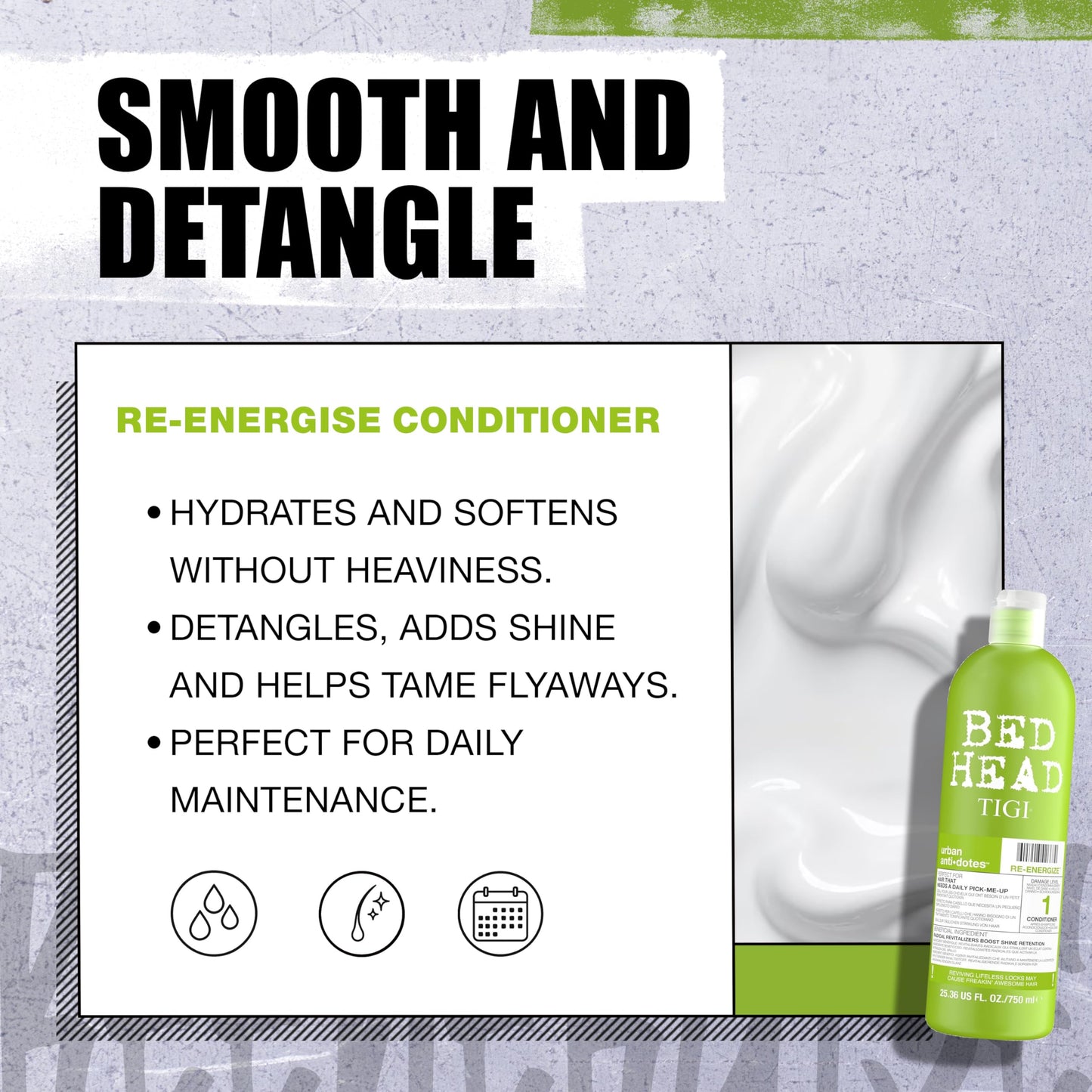 Bed Head by TIGI Urban Antidotes Re-Energize Daily Shampoo and Conditioner Set, 25.36 fl oz Beauty & Personal Care TIGI