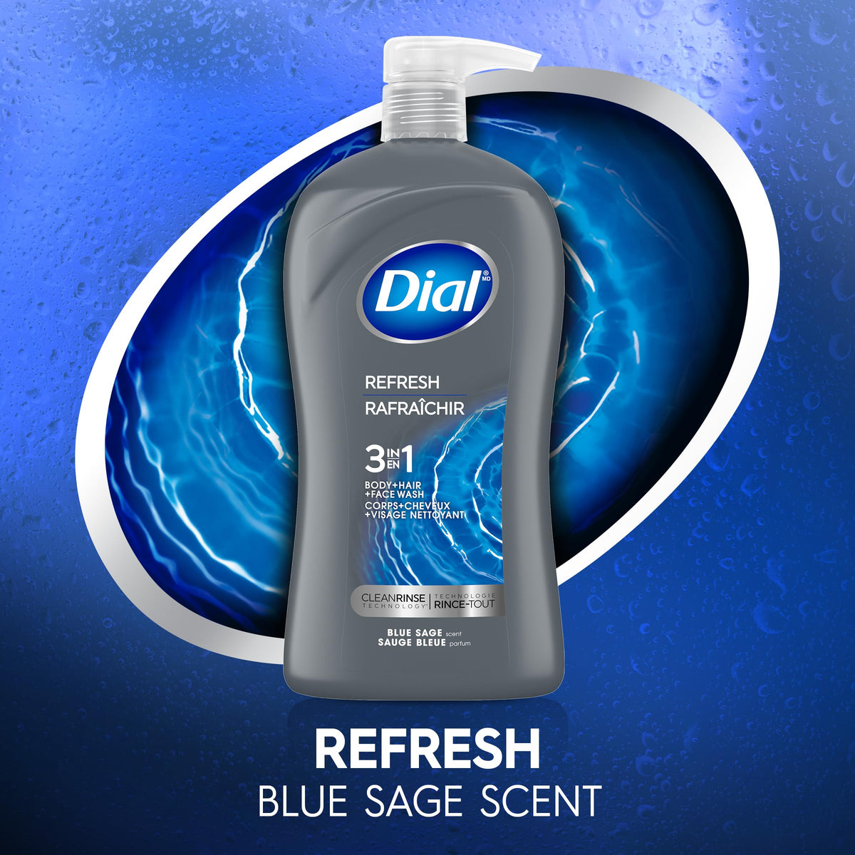Dial Men 3in1 Body, Hair and Face Wash, Hydro Fresh, 32 fl oz Beauty & Personal Care Dial