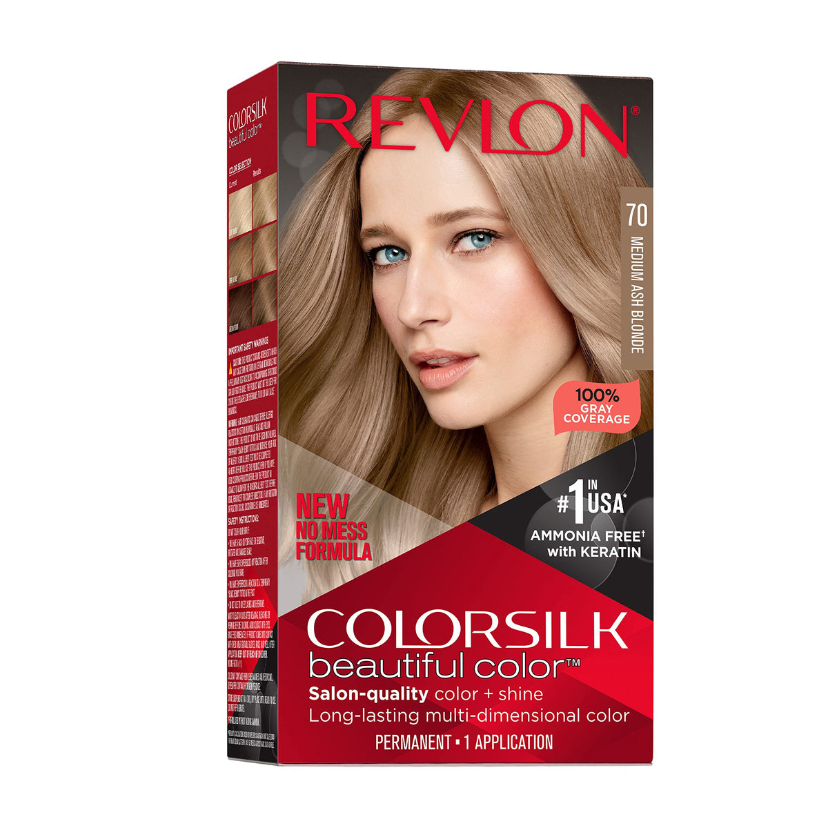 Revlon Colorsilk Beautiful Color Permanent Hair Color, Long-Lasting High-Definition Color, Shine & Silky Softness with 100% Gray Coverage, Ammonia Beauty & Personal Care REVLON