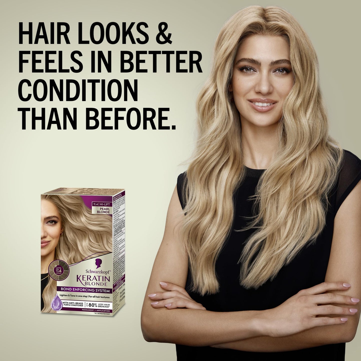 Schwarzkopf Keratin Blonde Hair Dye, 11.4 High Lift Pearl Blonde, Professional Quality Permanent Hair Color, Bond Enforcing System, Pre-Color Serum Beauty & Personal Care Schwarzkopf