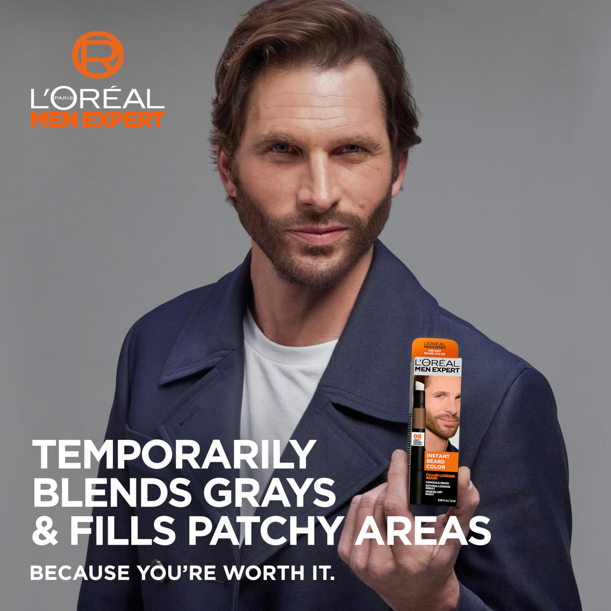 L’Oreal Paris Men Expert Instant Temporary Beard Color, Beard Filler for a Natural and Fuller-Looking Beard, 05 Light Medium Brown, 0.05 Fl Oz Beauty & Personal Care L'Oreal Paris