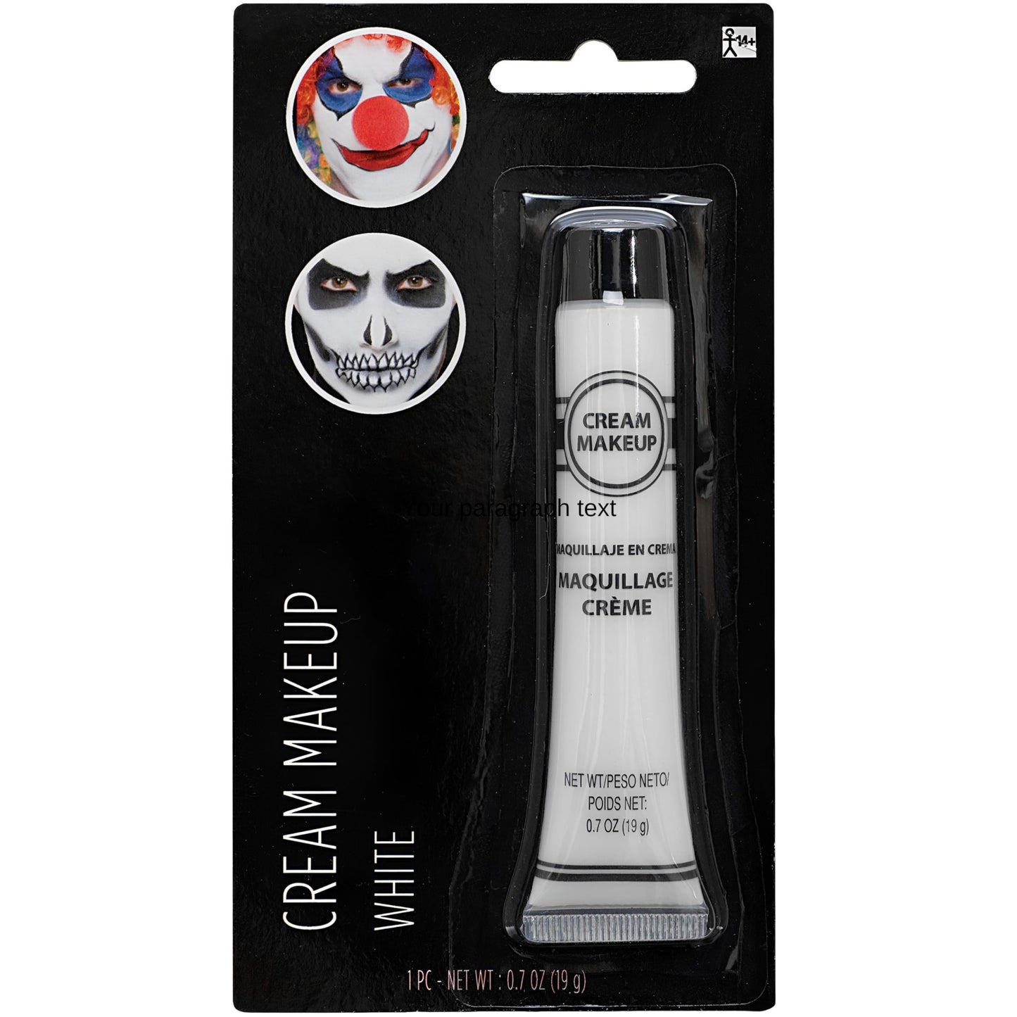 White Cream Makeup Costume Accessory - 0.7 Oz, 1 Count - Bold and Long-Lasting - Easy-to-Apply & Full Coverage For Exceptional Transformations Beauty & Personal Care Amscan