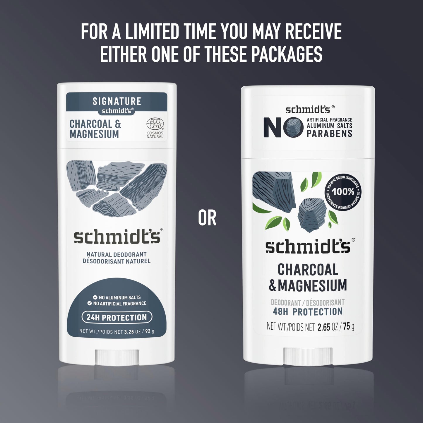 Schmidt's Aluminum-Free Vegan Deodorant Charcoal & Magnesium with 24 Hour Odor Protection, 4 Count for Women and Men, Natural Ingredients Beauty and Personal Care Schmidt's