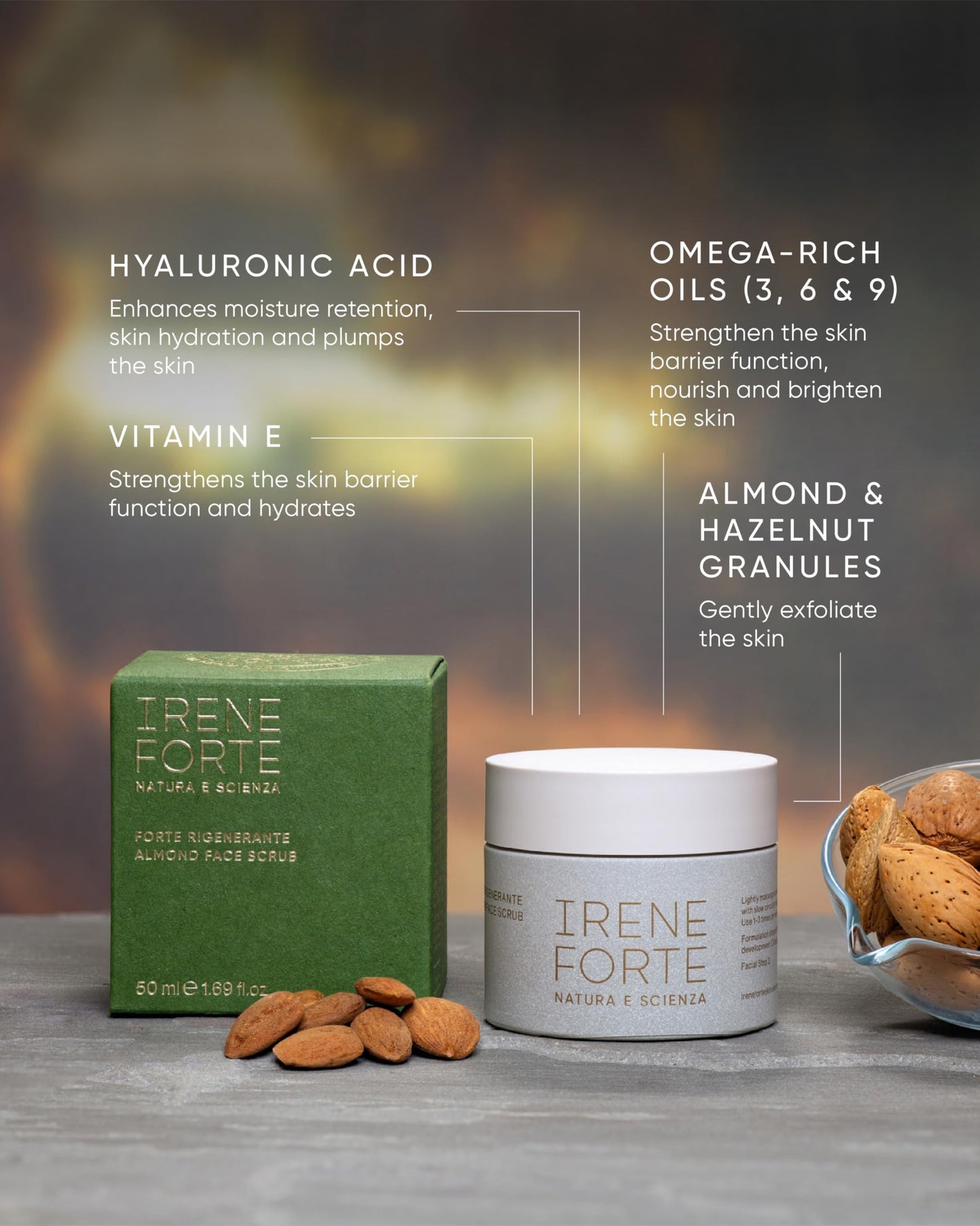 Almond Face Scrub With Hyaluronic Acid Beauty & Personal Care Irene Forte