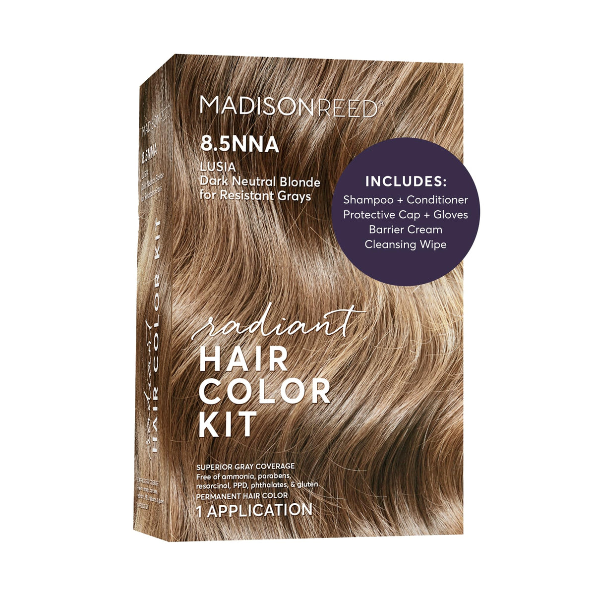 Madison Reed Radiant Hair Color Kit - 8.5NNA Dark Neutral Blonde (Lusia Blonde), Permanent Hair Dye for Resistant Grays, 100% Gray Coverage | PPD-Free Beauty & Personal Care Madison Reed