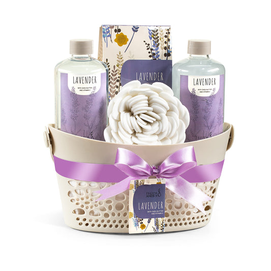 Bath & Body Gift Set for Men and Women Spa Kit with Shea Butter, Vitamin E Reusable Beautiful Basket Perfect for Relaxation - Mother's Day Gift Beauty & Personal Care Freida and Joe