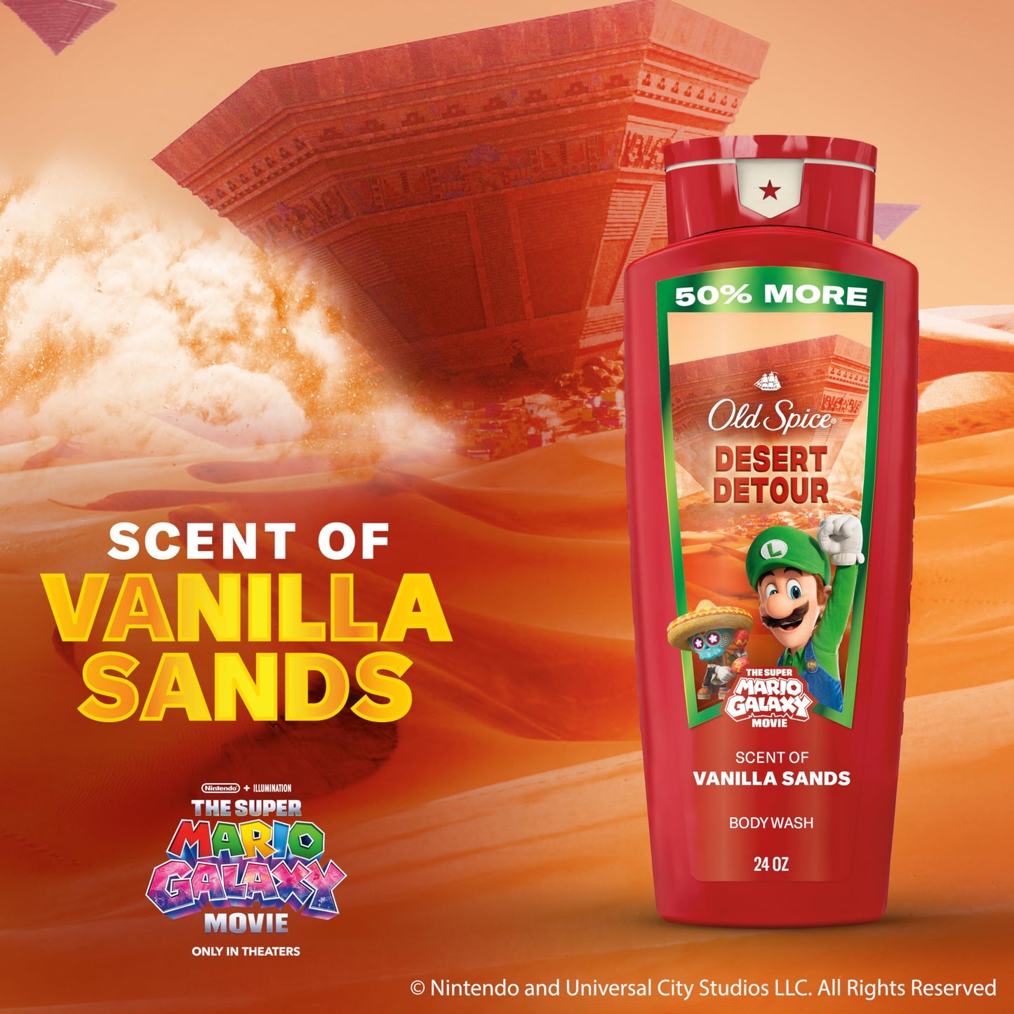 Old Spice Body & Face Wash for Men, x The Super Mario Galaxy Movie, 3X Defense, 24/7 Shower Fresh with Long Lasting Scent, Smell Super with Desert Beauty & Personal Care Old Spice