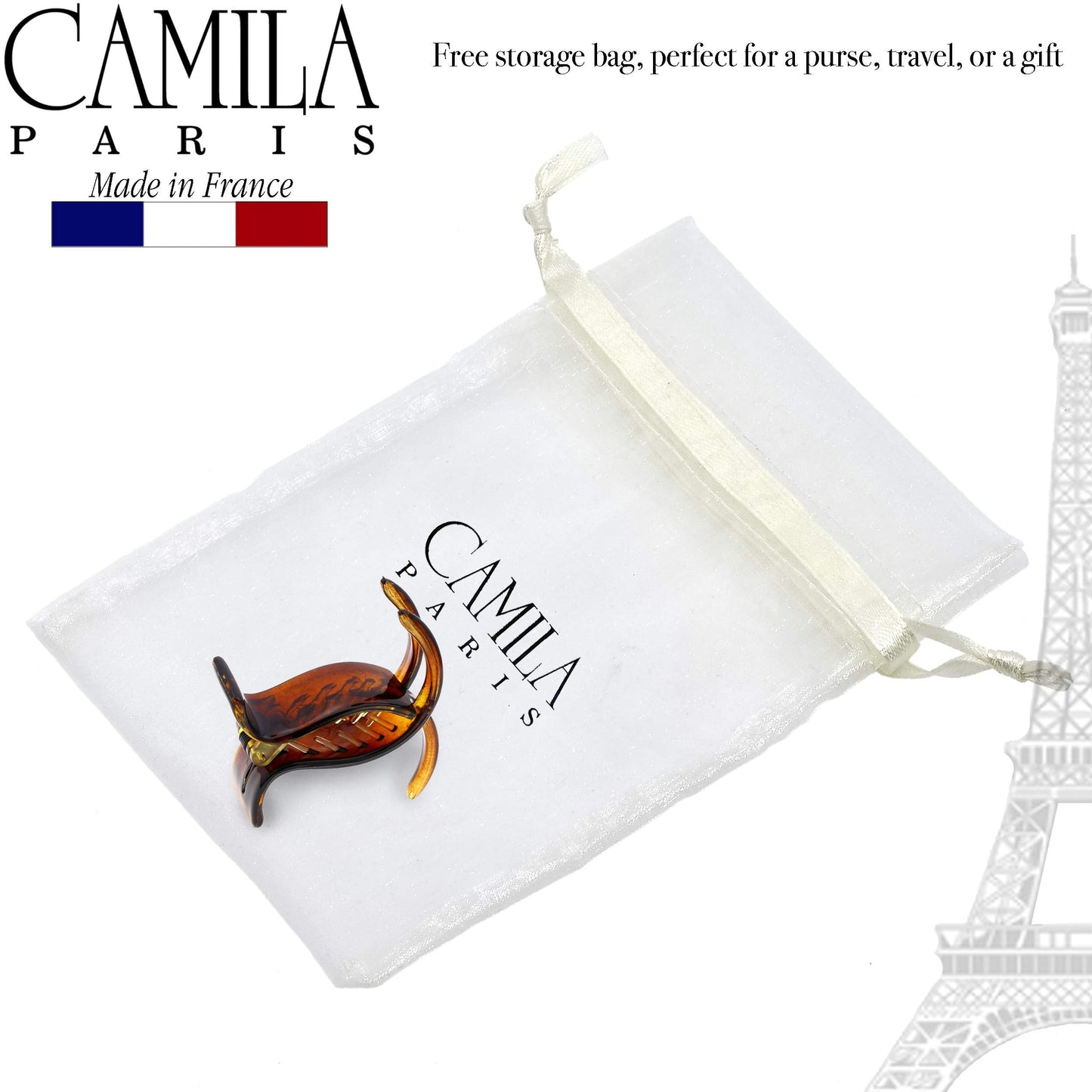 Camila Paris NV06 French Hair Clip for Women, Brown 3 Teeth Ponytail Holder, Girls Hair Claw Clips Jaw Fashion Durable Styling Hair Accessories Beauty & Personal Care Camila