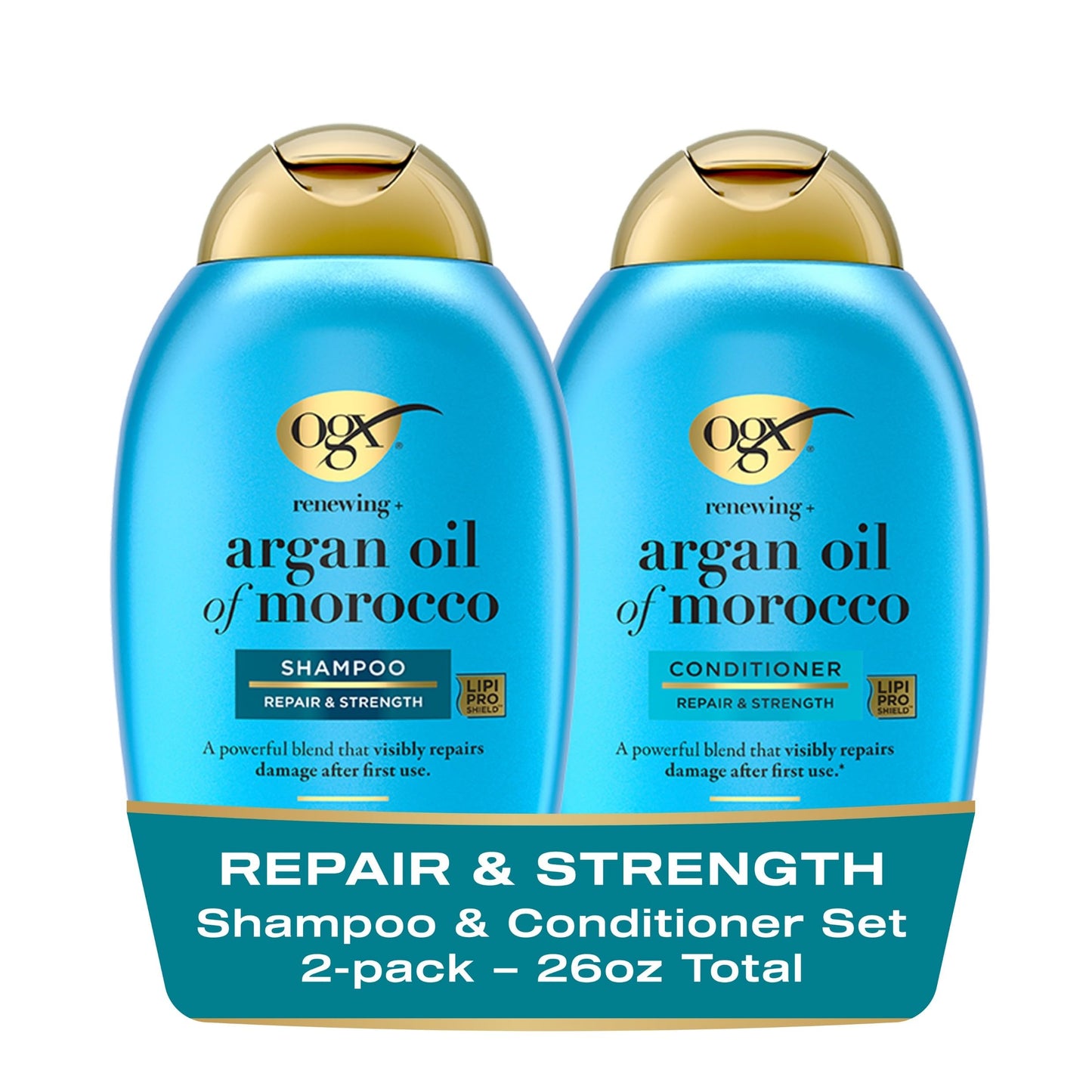 OGX Renewing + Argan Oil of Morocco Shampoo & Conditioner Set, Damage Repairing Shampoo & Conditioner Helps Strengthen & Repair Dry, Damaged Hair Beauty & Personal Care OGX