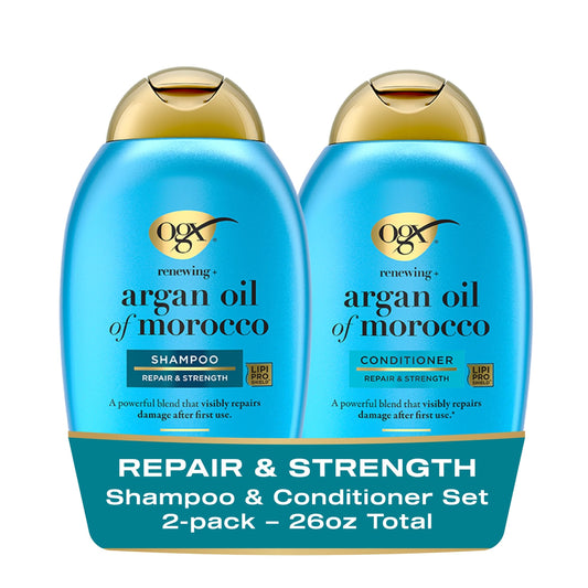 OGX Renewing + Argan Oil of Morocco Shampoo & Conditioner Set, Damage Repairing Shampoo & Conditioner Helps Strengthen & Repair Dry, Damaged Hair Beauty & Personal Care OGX