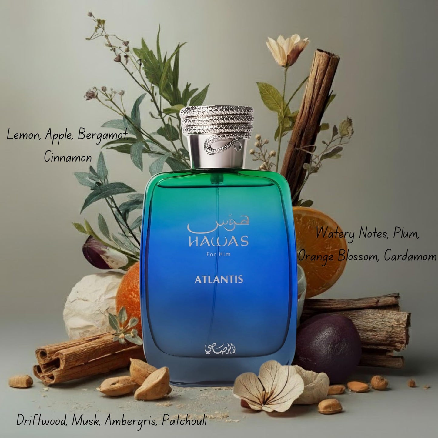 RASASI Hawas Atlantis Eau de Parfum for Men, 100ml (3.4 oz) Fresh & Modern Scent Spray Beauty & Personal Care RASASI