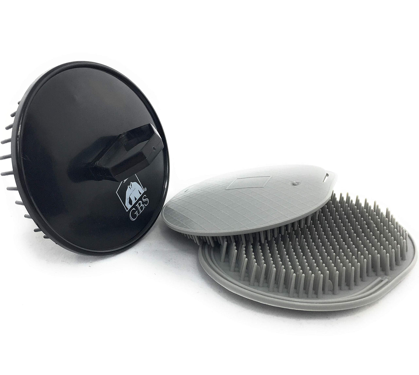 G.B.S Head Shampoo Scalp Massager Brush and Soft Palm Pocket Comb for All Hair Types, Pack of 3 (1 Black and 2 Gray) Made in U.S.A Beauty & Personal Care G.B.S