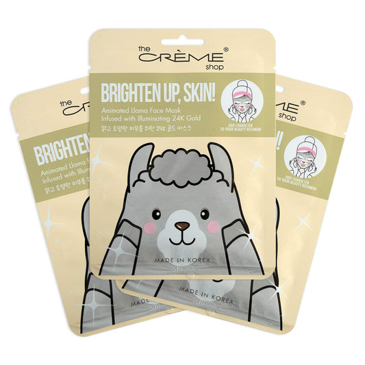 The Crème Shop Animal Sheet Mask, Korean, Hydrating, Collagen, Vitamin C, Anti-Aging - Pack of 3 (Llama) Beauty & Personal Care The Crème Shop