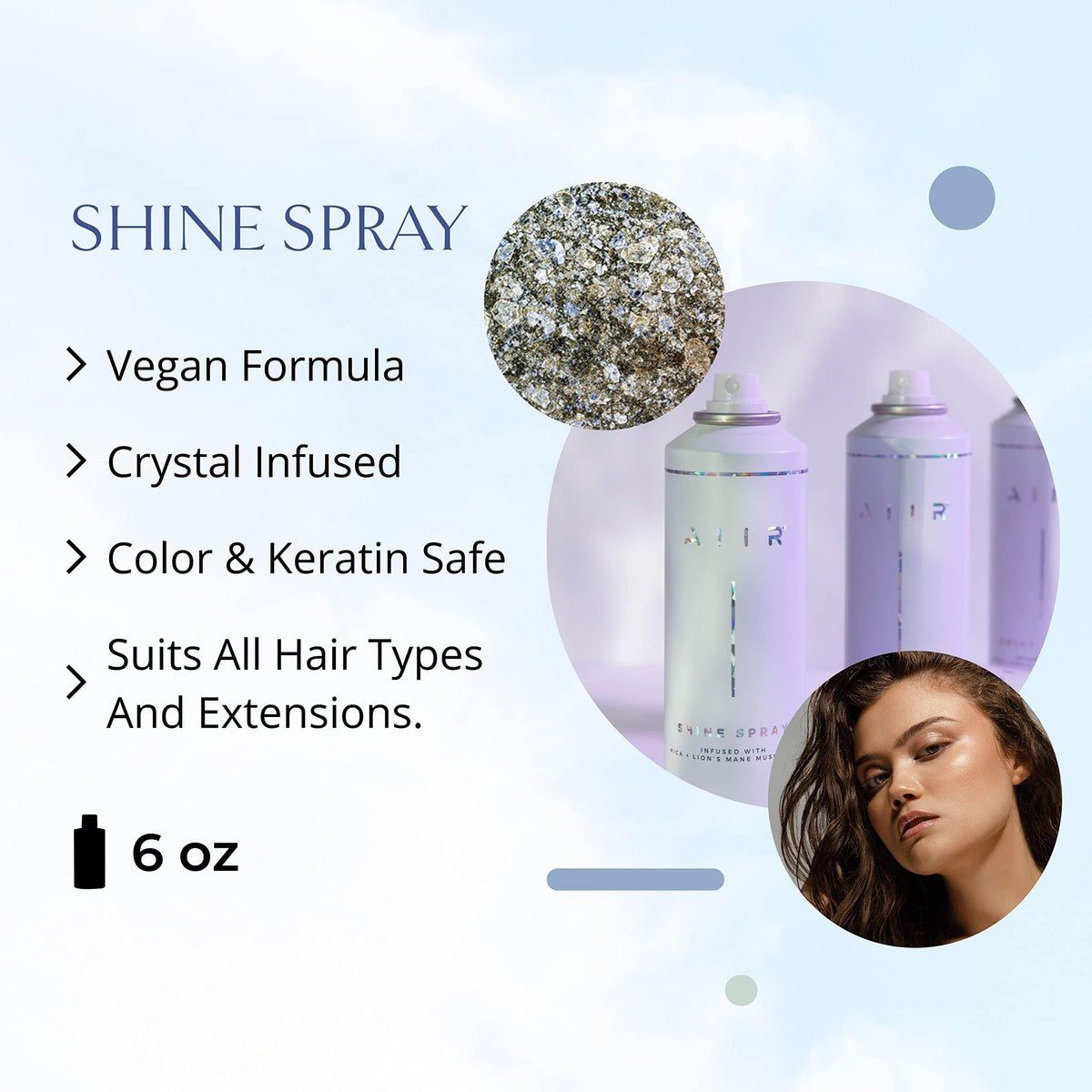 AIIR Shine Spray -Smoothing Spray for Glossy Sleek Hair, Humidity and Frizz Shield Spray, Gloss Spray, Lightweight Spray Coats and Protects Hair Beauty & Personal Care AIIR
