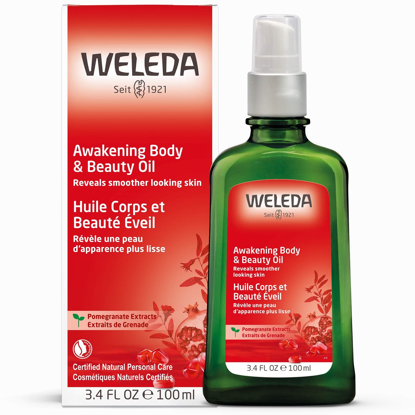 Weleda Awakening Pomegranate Body and Beauty Oil, 3.4 Fluid Ounce, Plant Rich Body and Beauty Oil with Pomegranate Seed, Jojoba and Sesame Oils Beauty & Personal Care Weleda